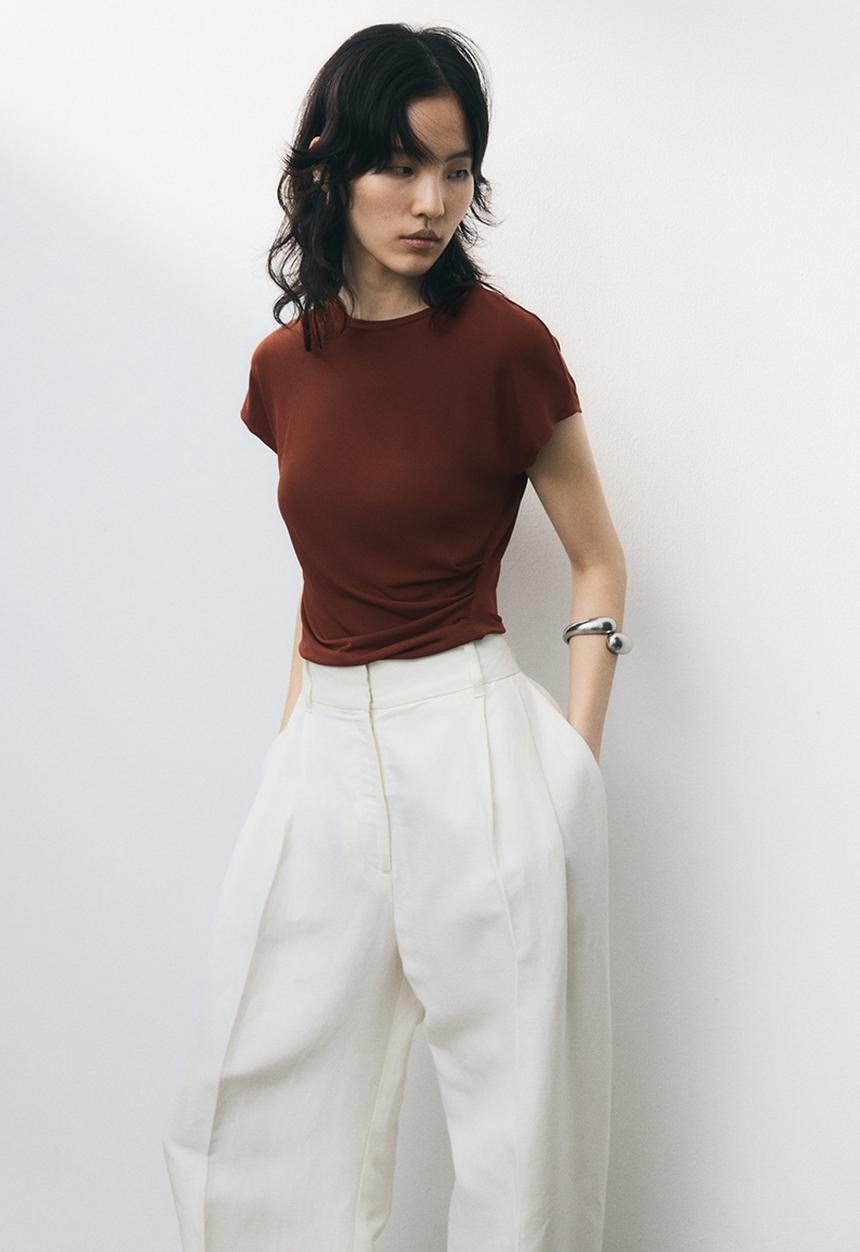 H&M - Cap-sleeved top - brown