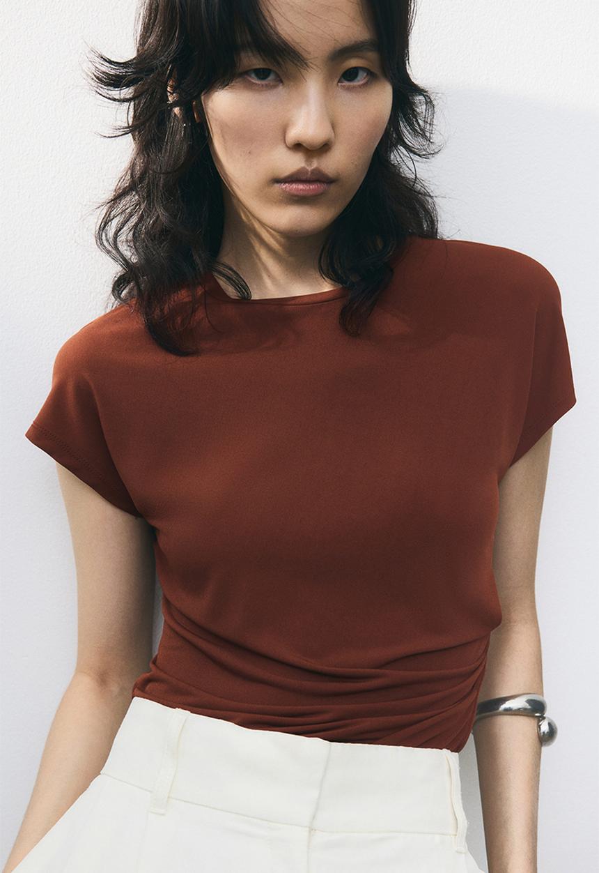 H&M - Cap-sleeved top - brown