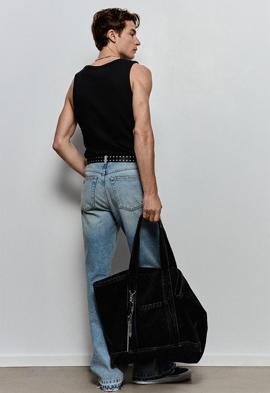 H&M - Slim fit ribbed vest top - black