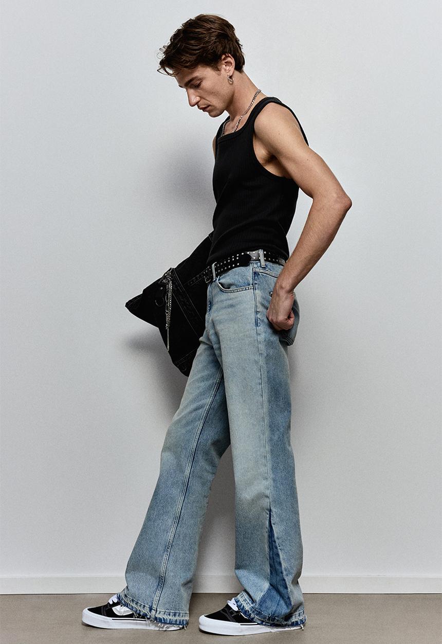H&M - Slim fit ribbed vest top - black