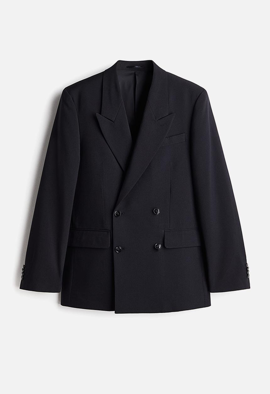 H&M - Relaxed fit double-breasted blazer - navy blue