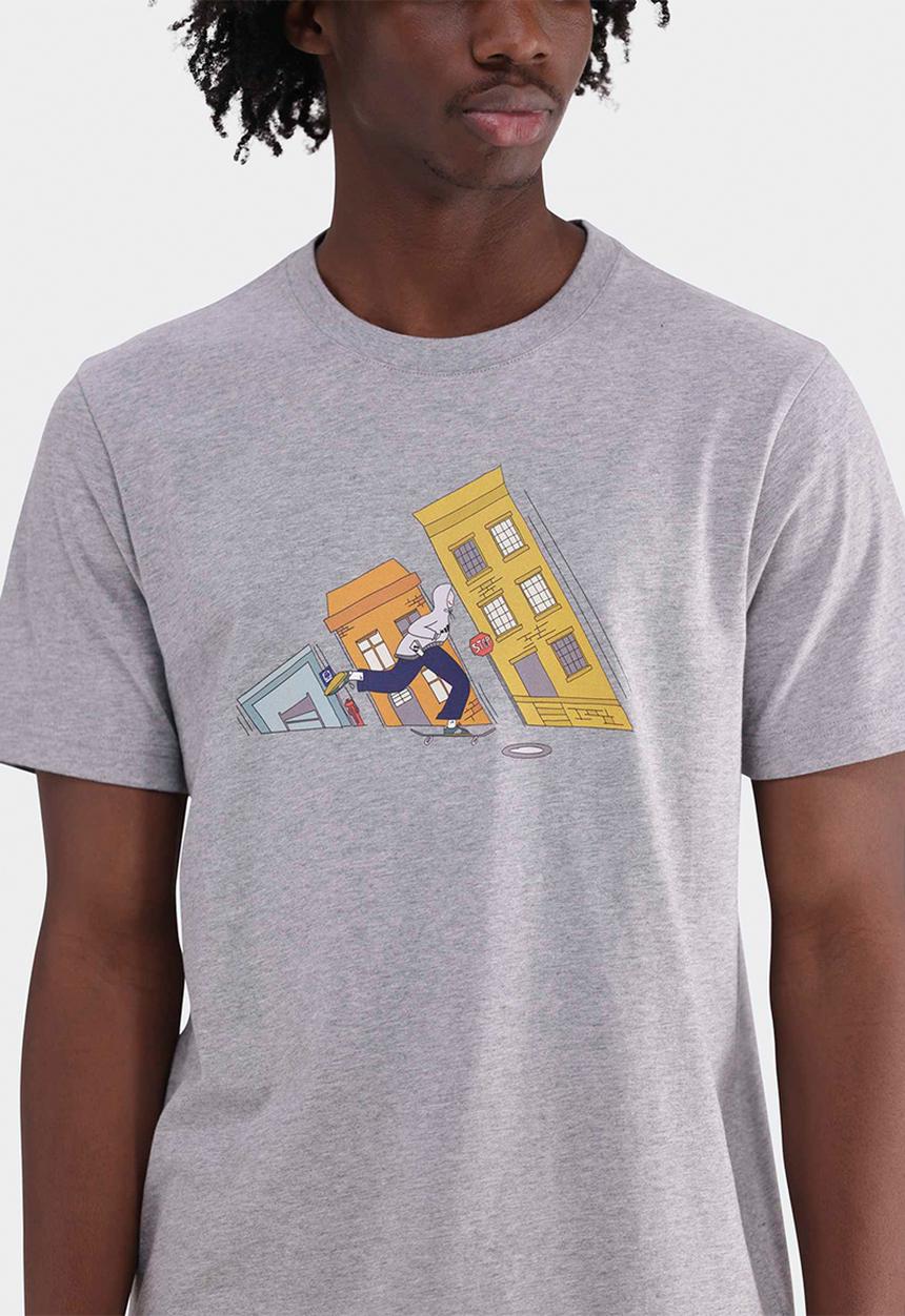 adidas Performance - Doodle Skate Tee - Medium grey heather