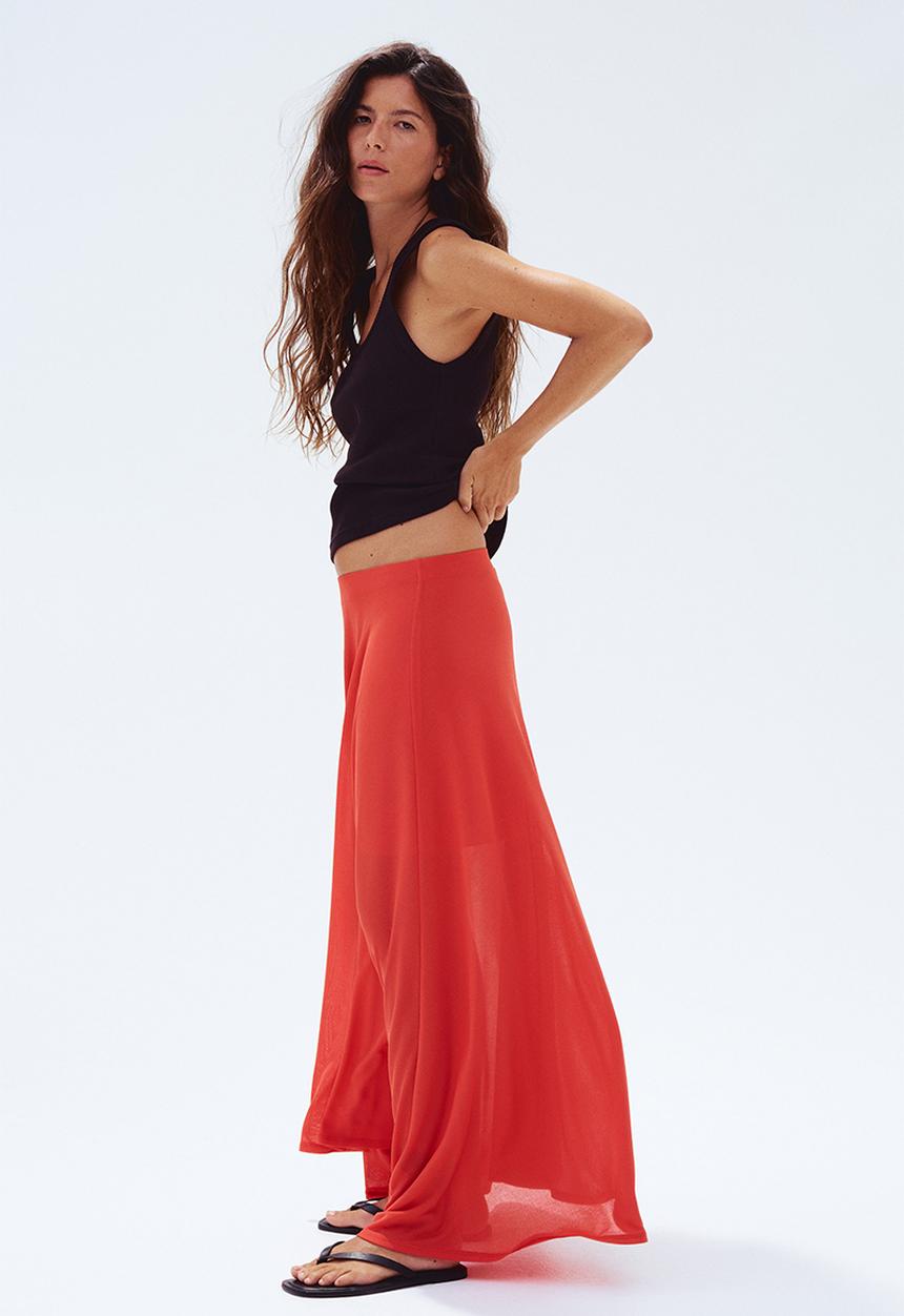 H&M - A-line jersey skirt - red