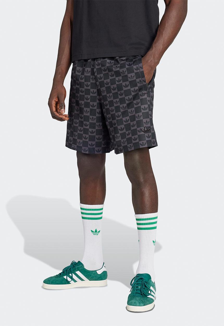 adidas Originals - Monogram Regular Mesh Shorts - Black