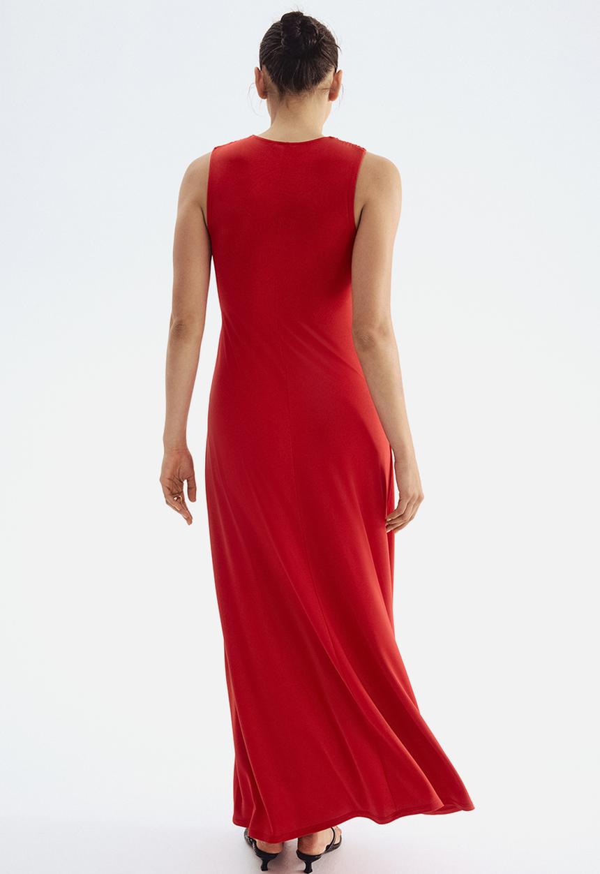 H&M - Long draped dress - red