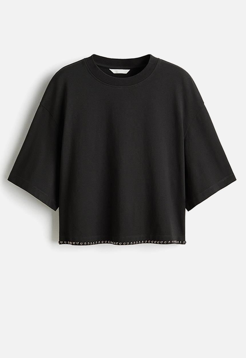 H&M - Embellished t-shirt - black