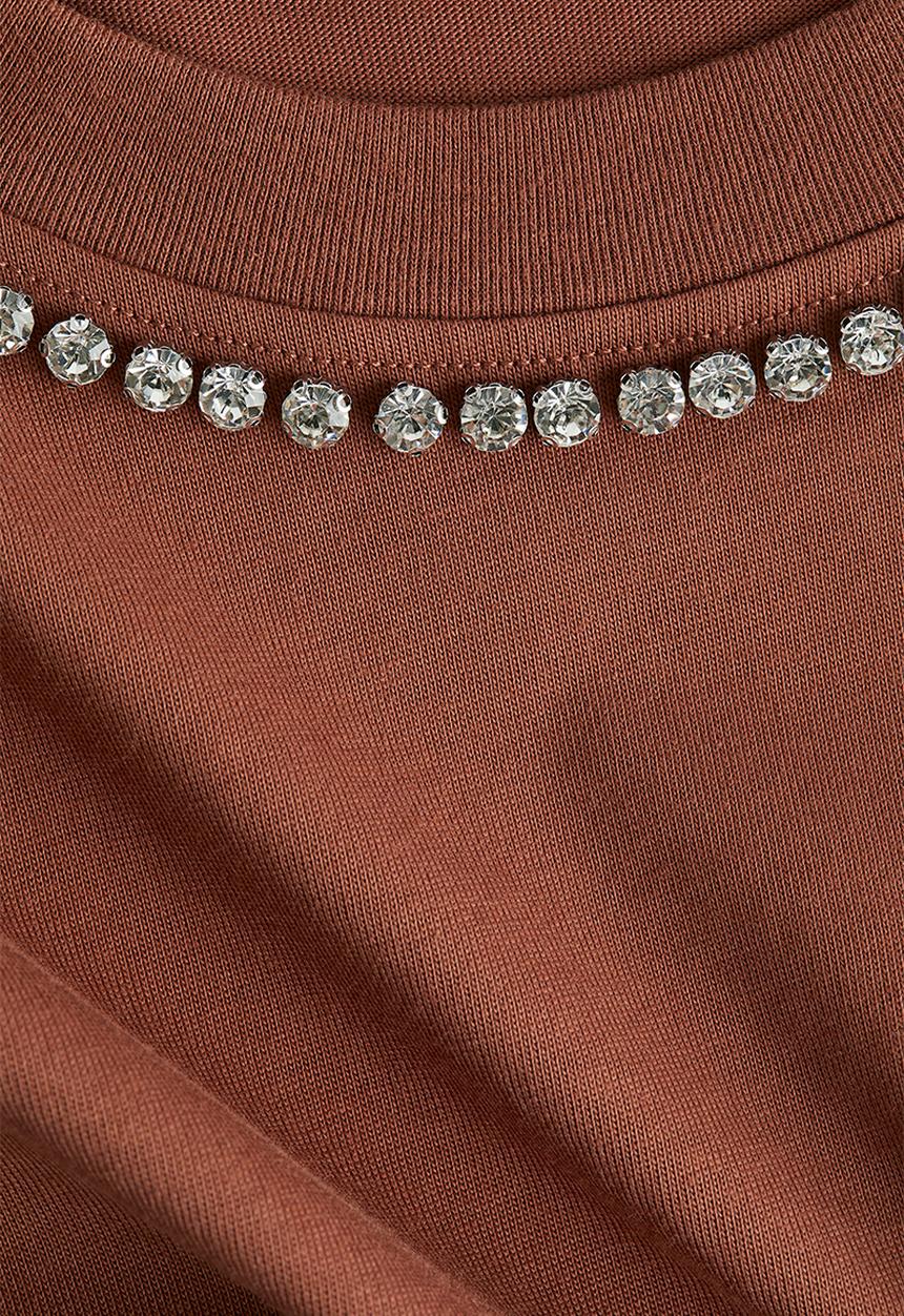 H&M - Embellished t-shirt - brown