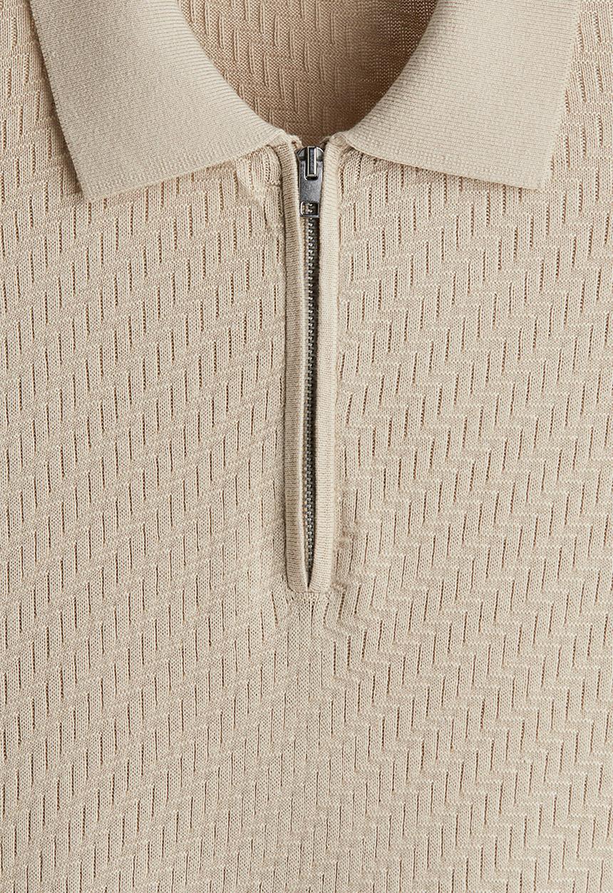 H&M - Slim fit polo shirt - light beige