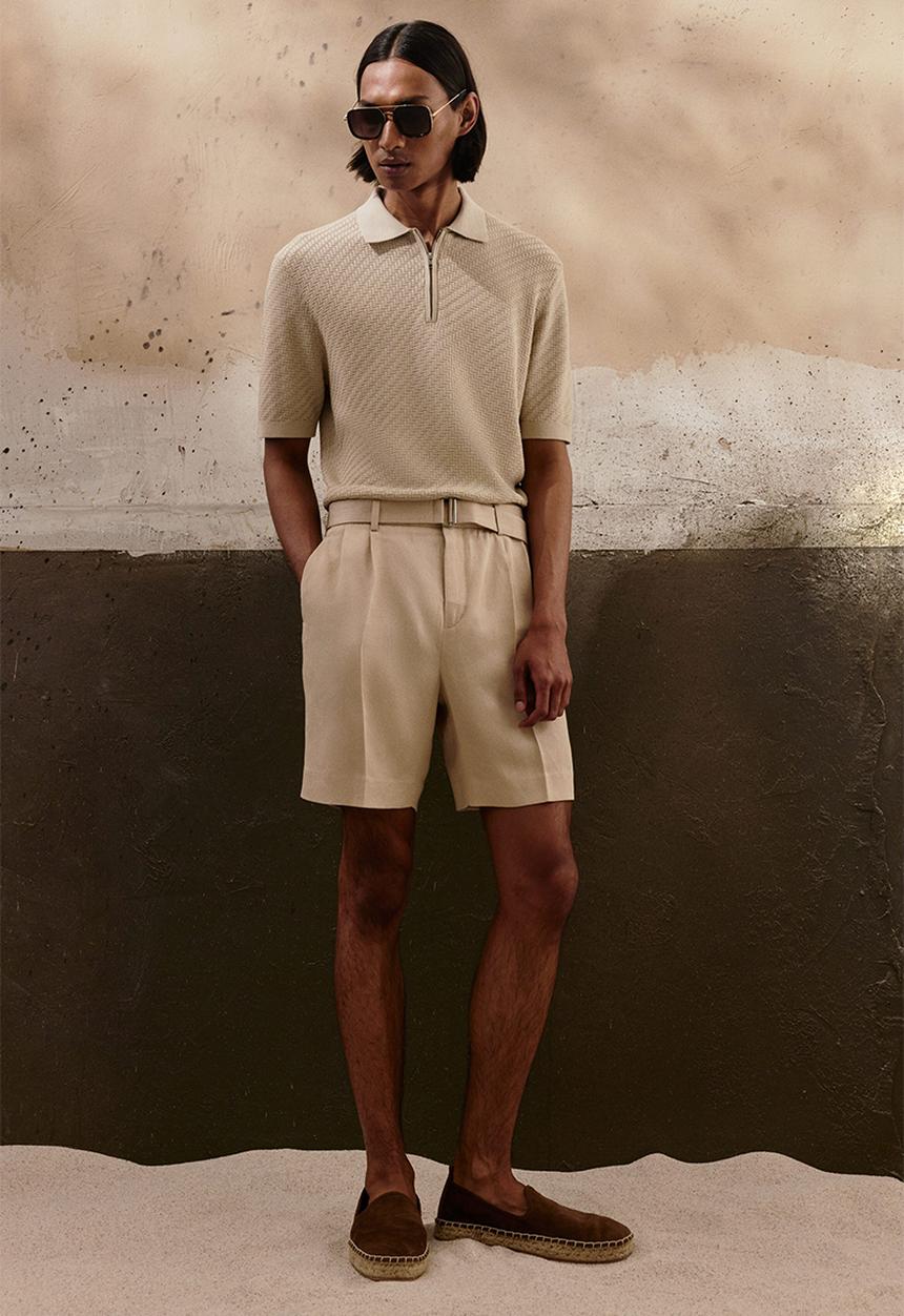 H&M - Slim fit polo shirt - light beige