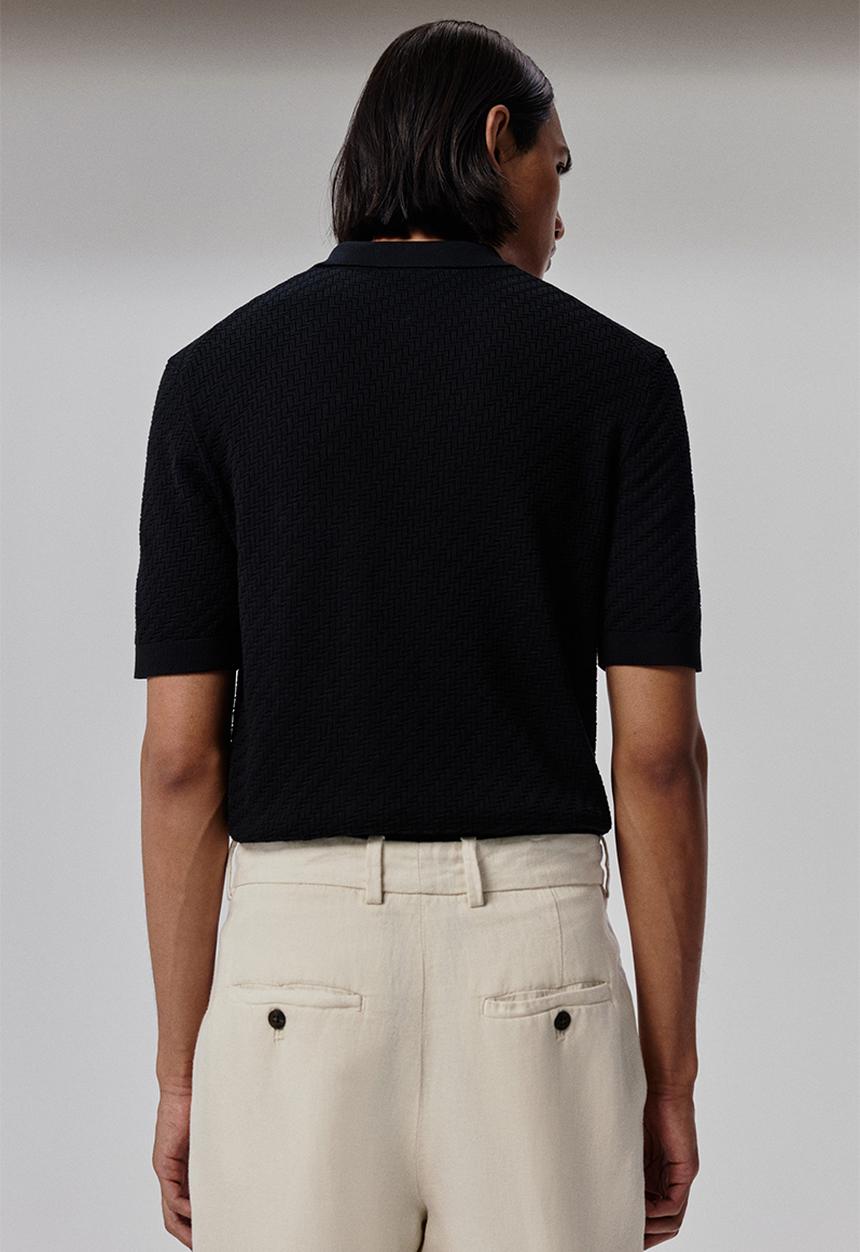 H&M - Slim fit polo shirt - black