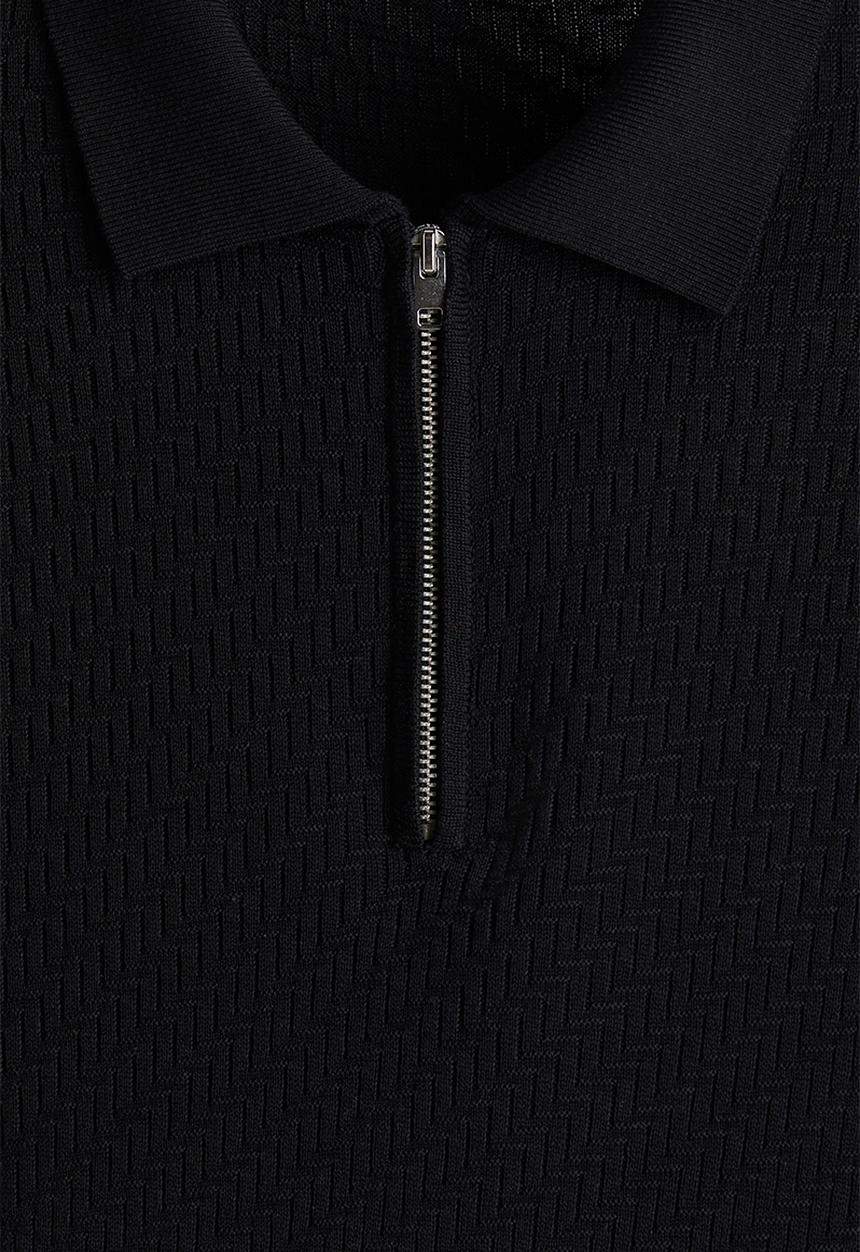 H&M - Slim fit polo shirt - black