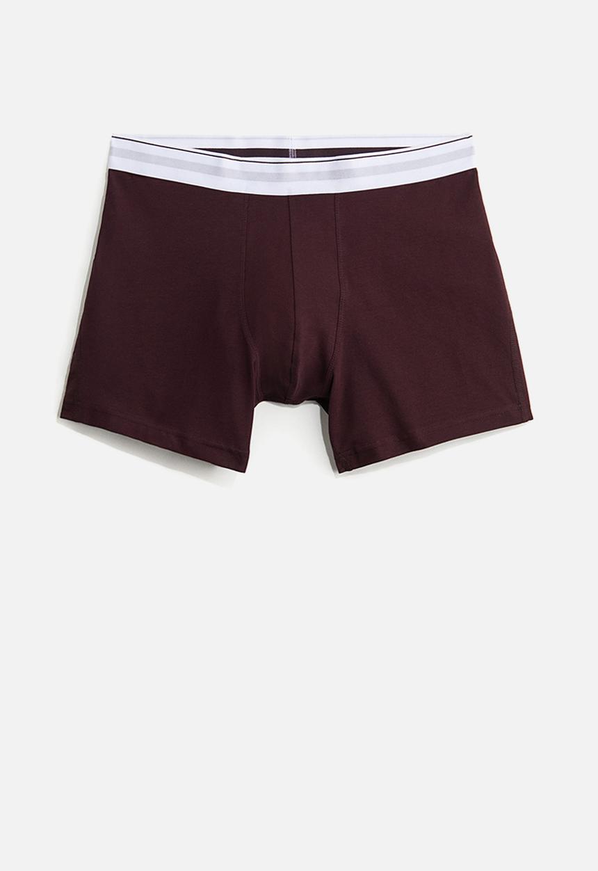 H&M - 3-Pack mid trunks with lycra® - burgundy & white