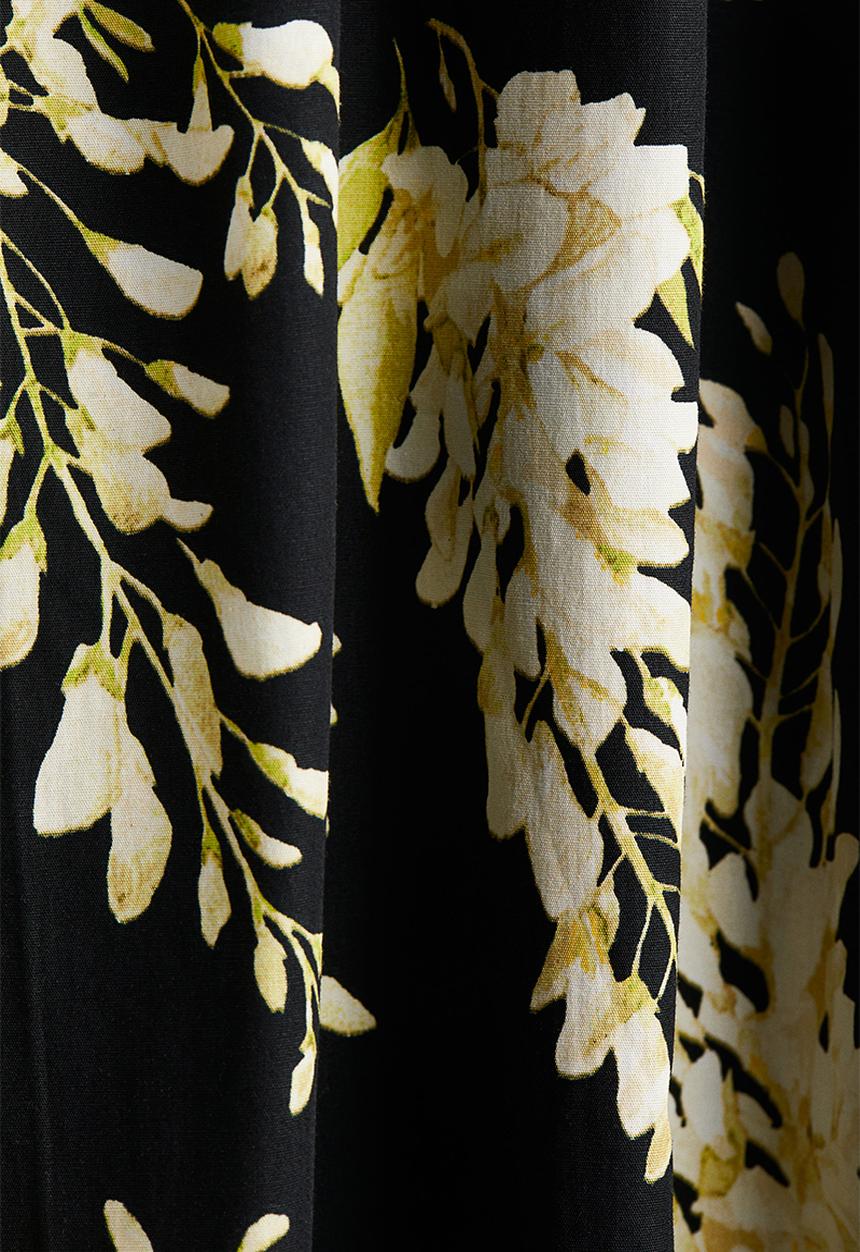 H&M - Cotton strappy dress - black/floral 