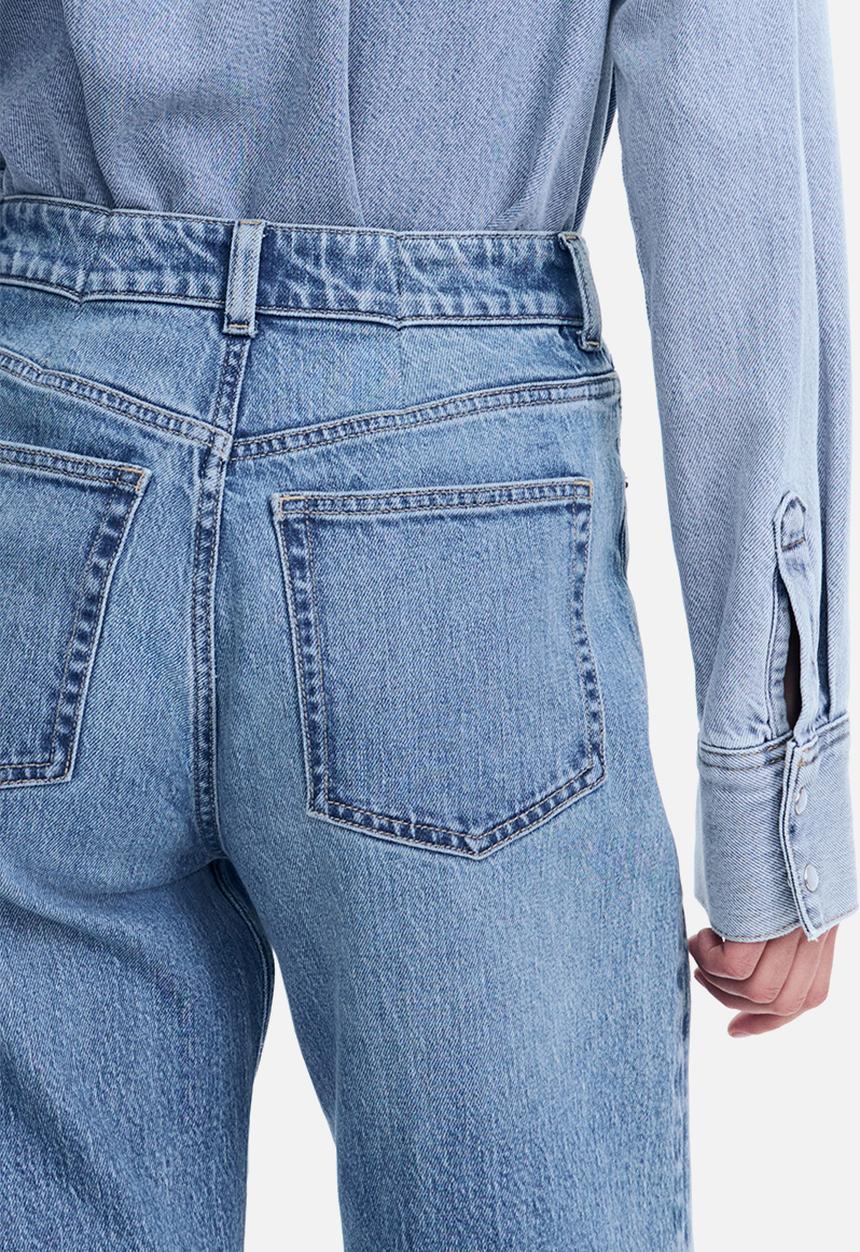 H&M - Wide high jeans - light denim blue