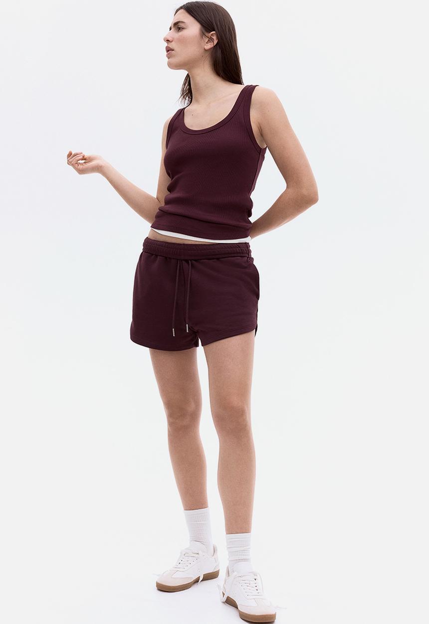 H&M - Sweatshirt shorts - burgundy