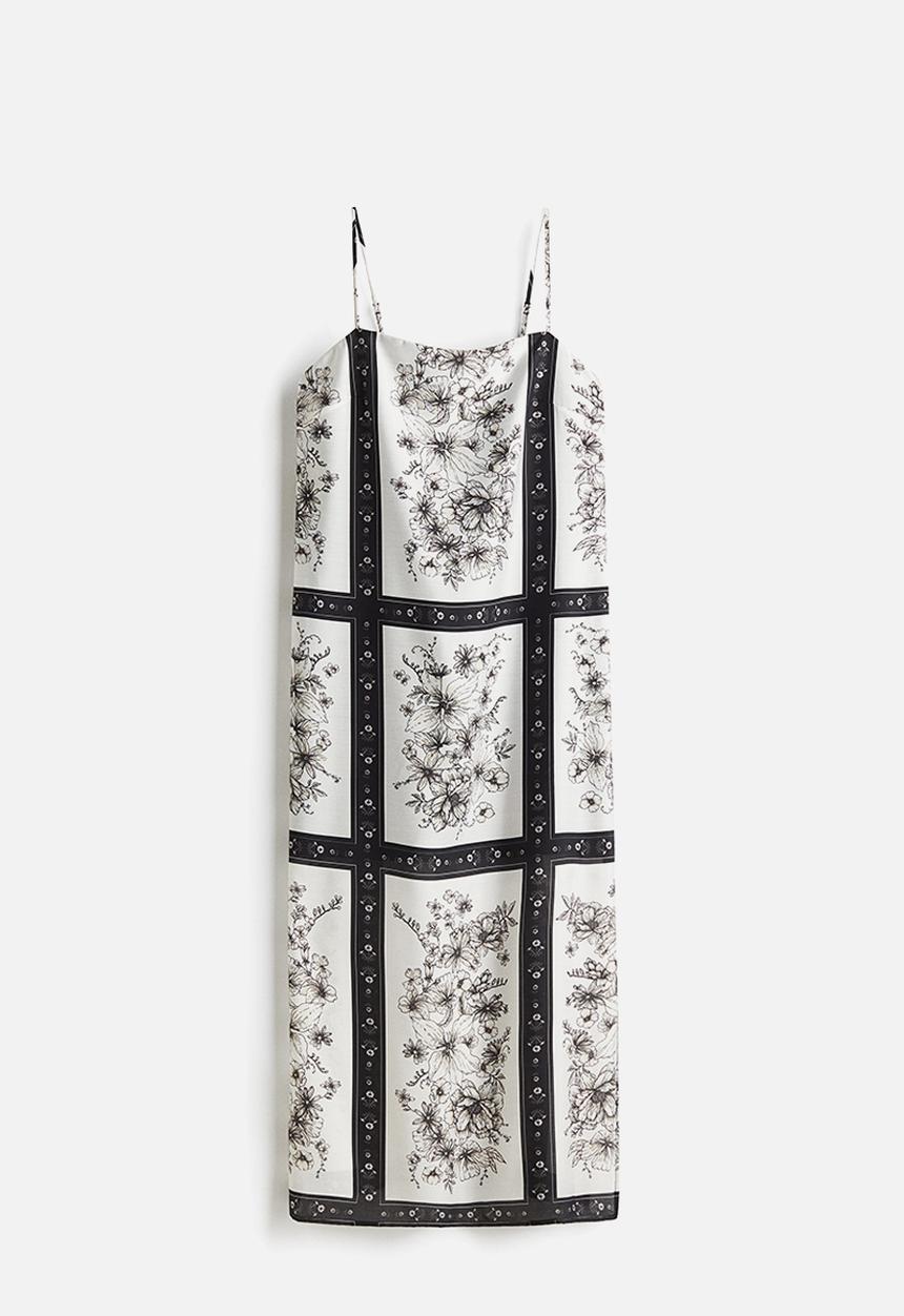 H&M - Strappy dress - white/black floral