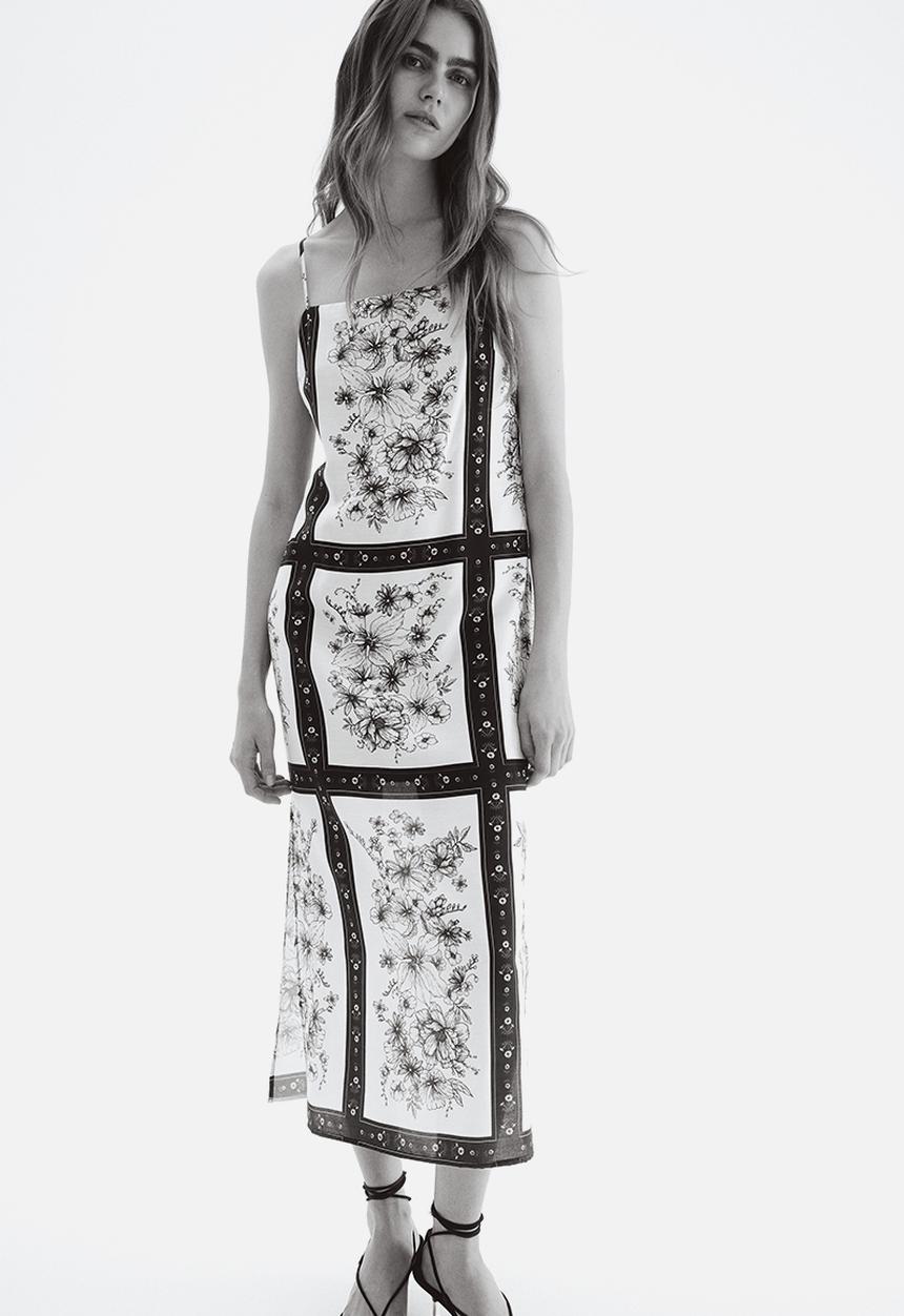 H&M - Strappy dress - white/black floral