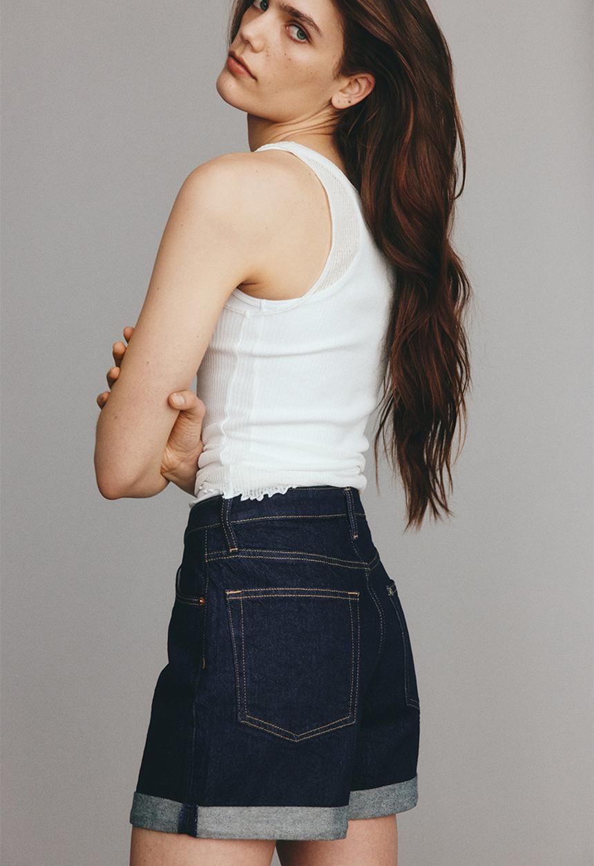 H&M - Mom ultra high denim shorts - dark denim blue