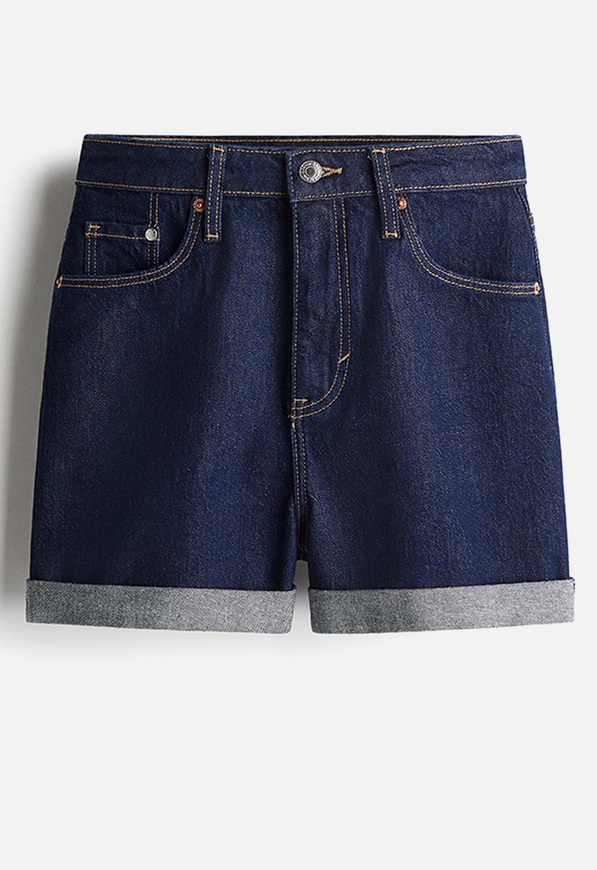 H&M - Mom ultra high denim shorts - dark denim blue