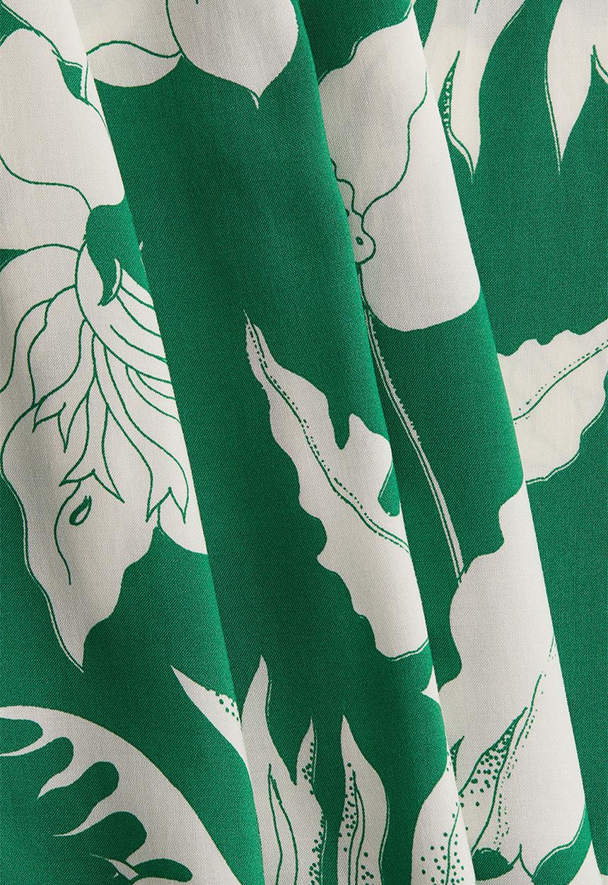 H&M - Viscose tunic dress - green & white floral