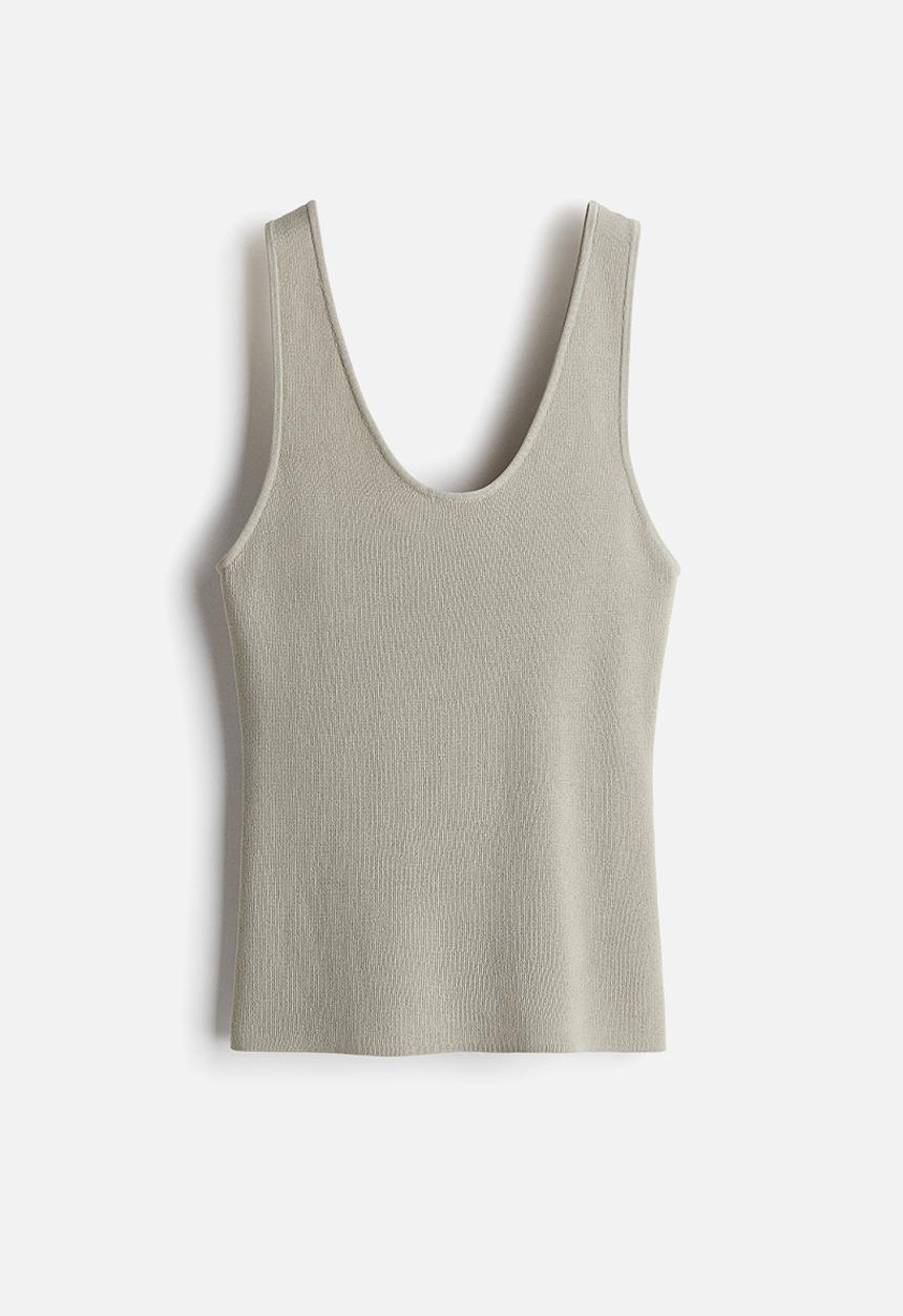 H&M - Knitted vest top - light greige