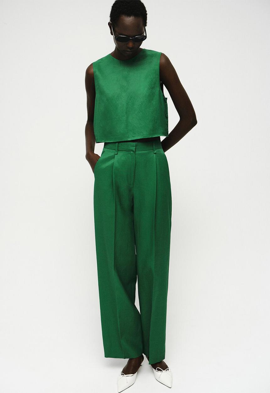 MANGO - Trousers otero -   green