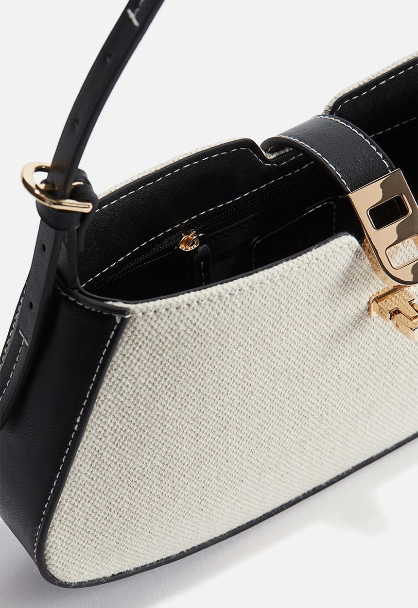 H&M - Small shoulder bag - light beige & black