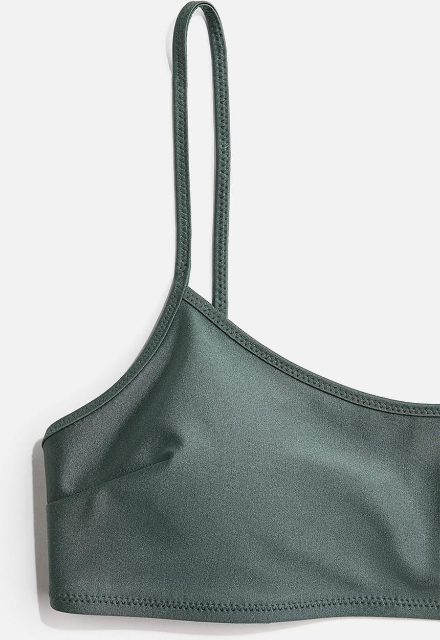 H&M - Padded bikini top -  dusty green 
