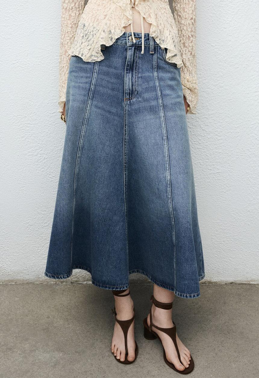 MANGO - Skirt alice - open-blue