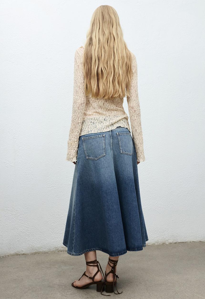 MANGO - Skirt alice - open-blue