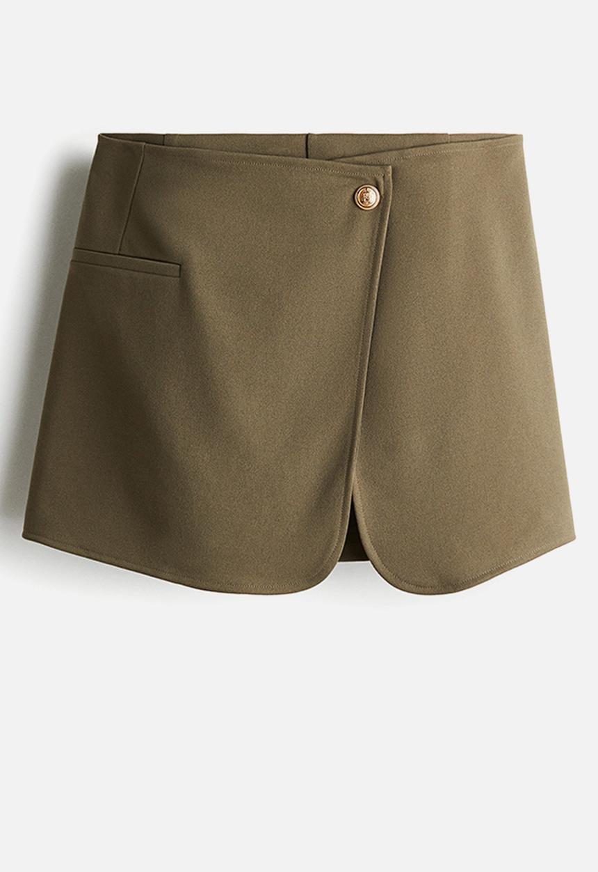 H&M - Interlock skort -  dark khaki green