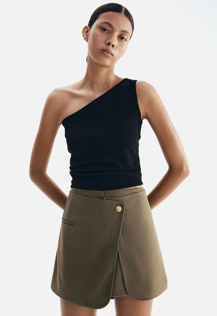 H&M - Interlock skort -  dark khaki green