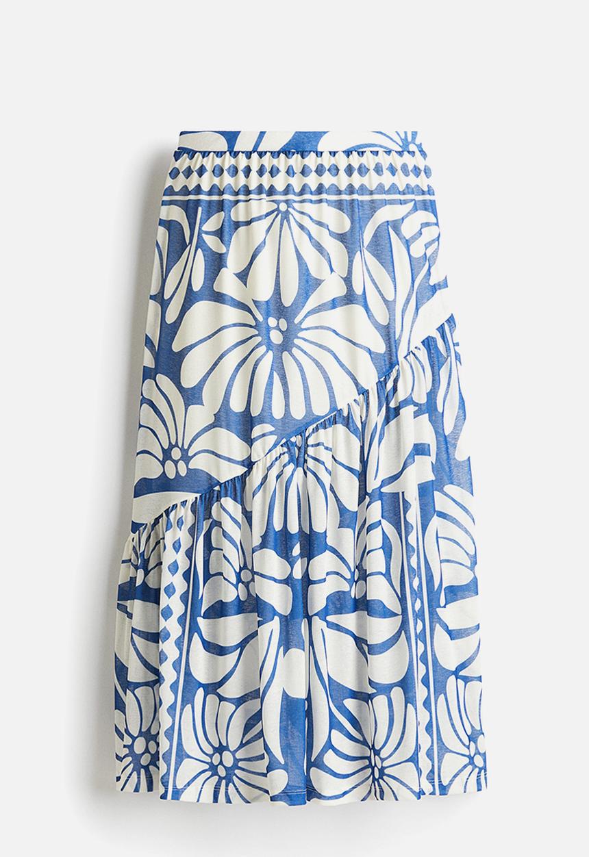 H&M - Sheer-knit skirt - blue,multi