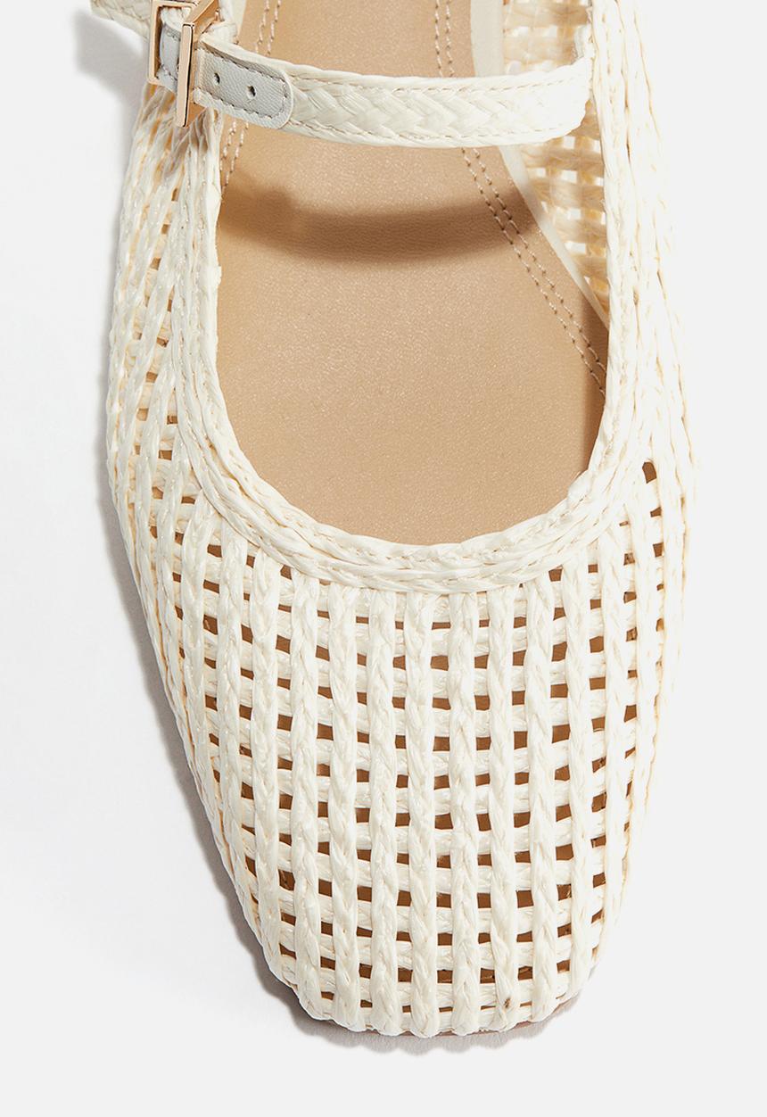 H&M - Straw mary janes - light beige 