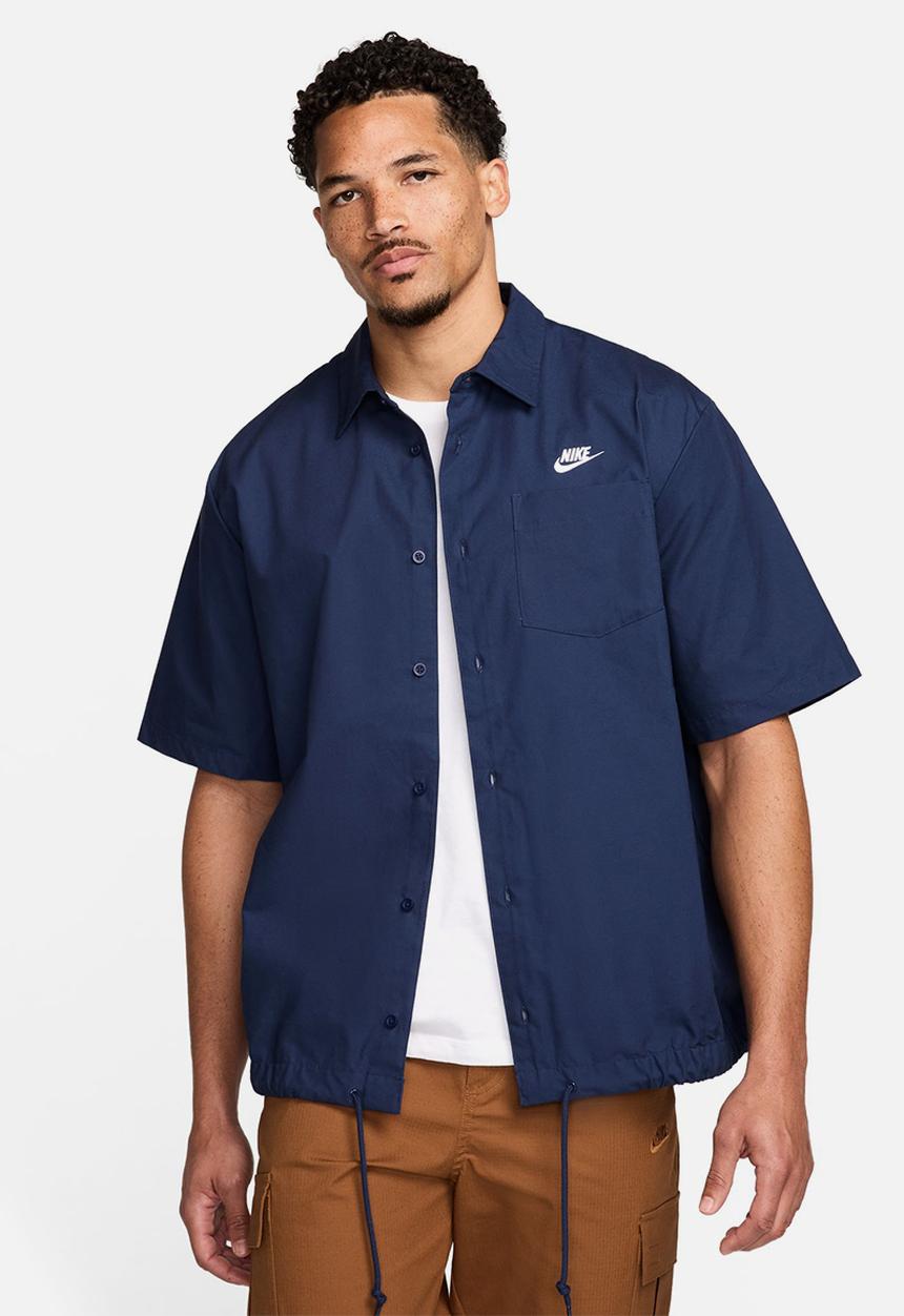 Nike - NSW  Club Venice SS Shirt   - Navy/White