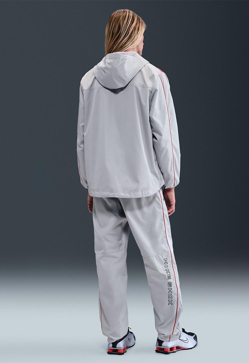Nike - NSW Woven HZ  Shox Jacket - Grey Fog/White/University Red