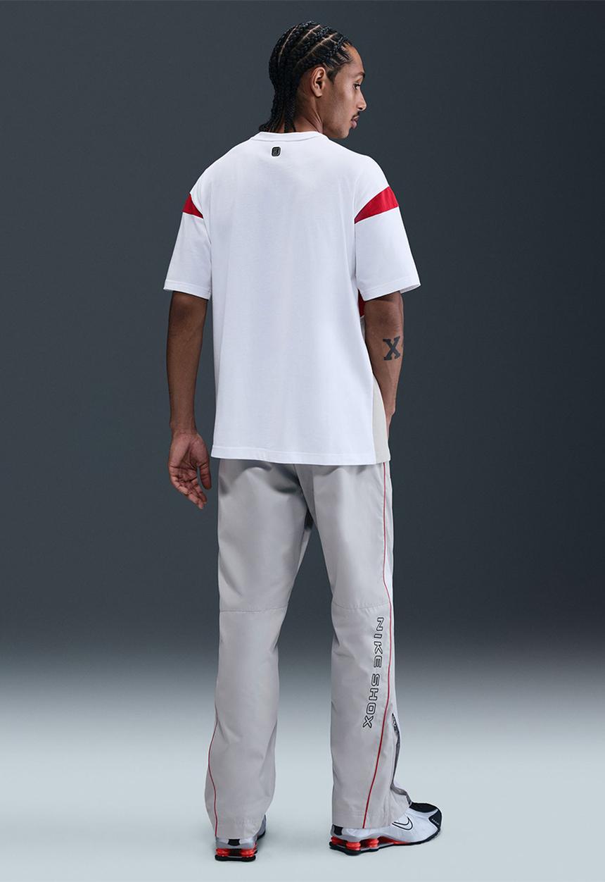 Nike - NSW  Woven  Shox Pant   - Grey Fog/White/University Red