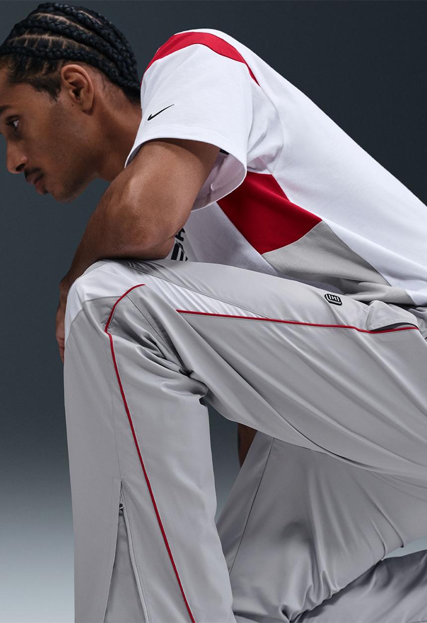 Nike - NSW  Woven  Shox Pant   - Grey Fog/White/University Red