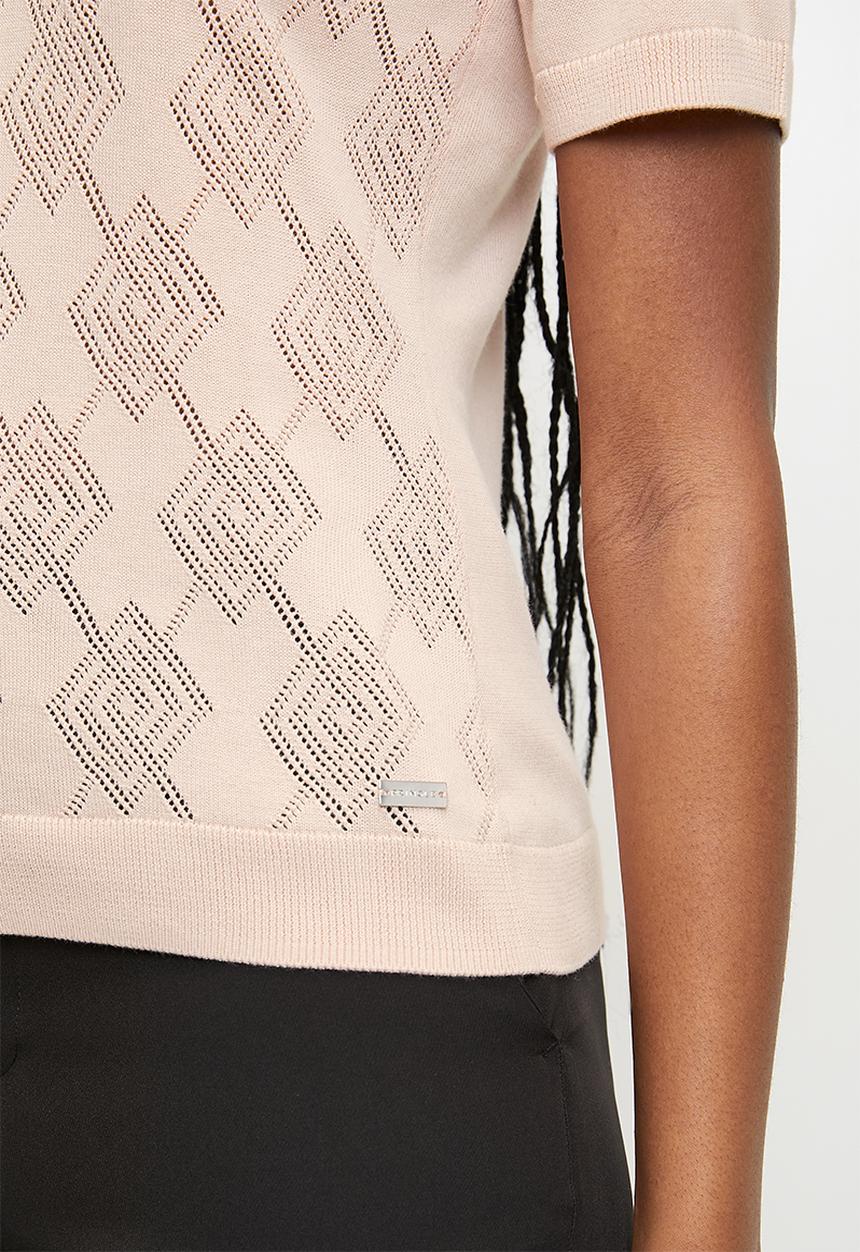 Pringle of Scotland - Carmen Pointelle Knitted Top - Pink