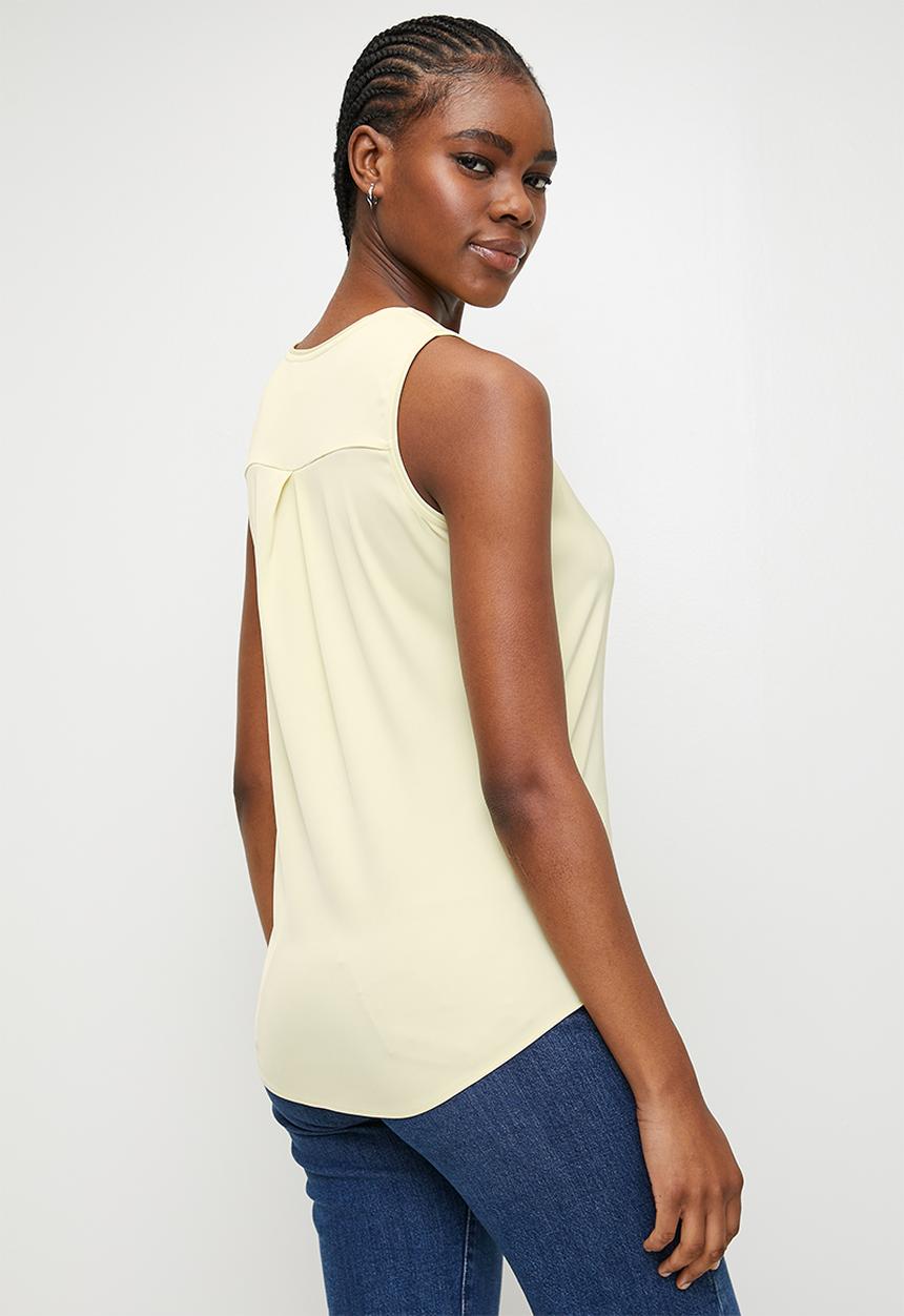 POLO - Isla s/l V-Neck Blouse - Soft Yellow