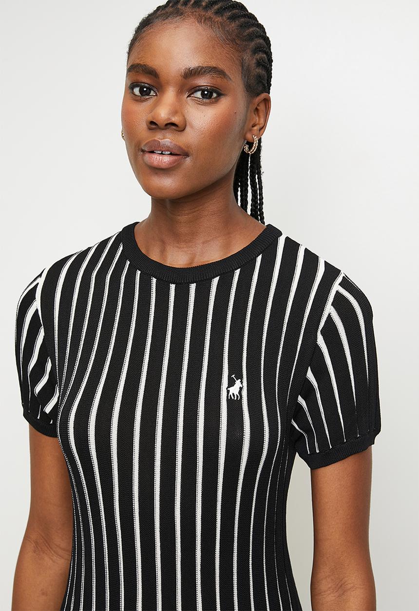POLO - Blake ss knitted dress - black