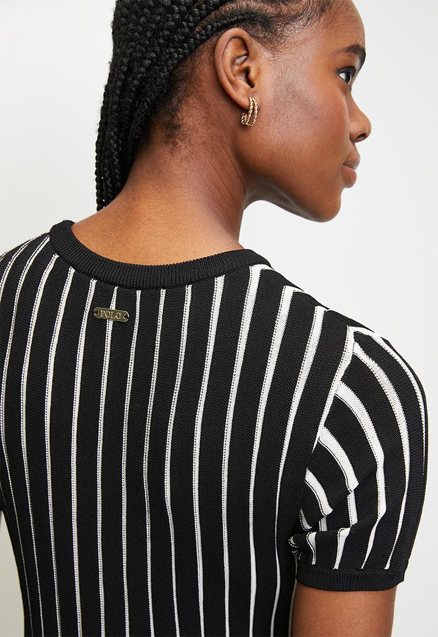 POLO - Blake ss knitted dress - black