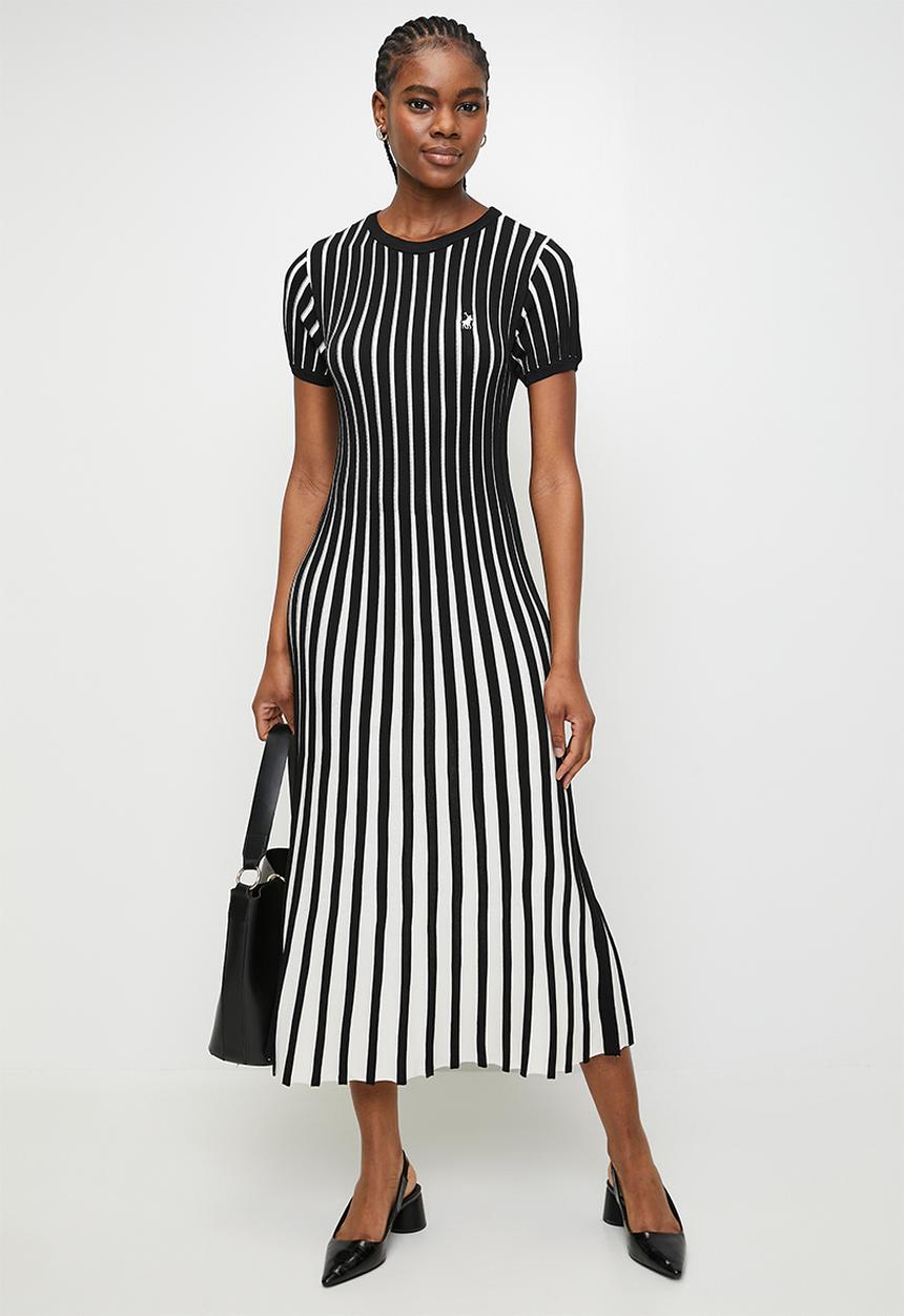 POLO - Blake ss knitted dress - black
