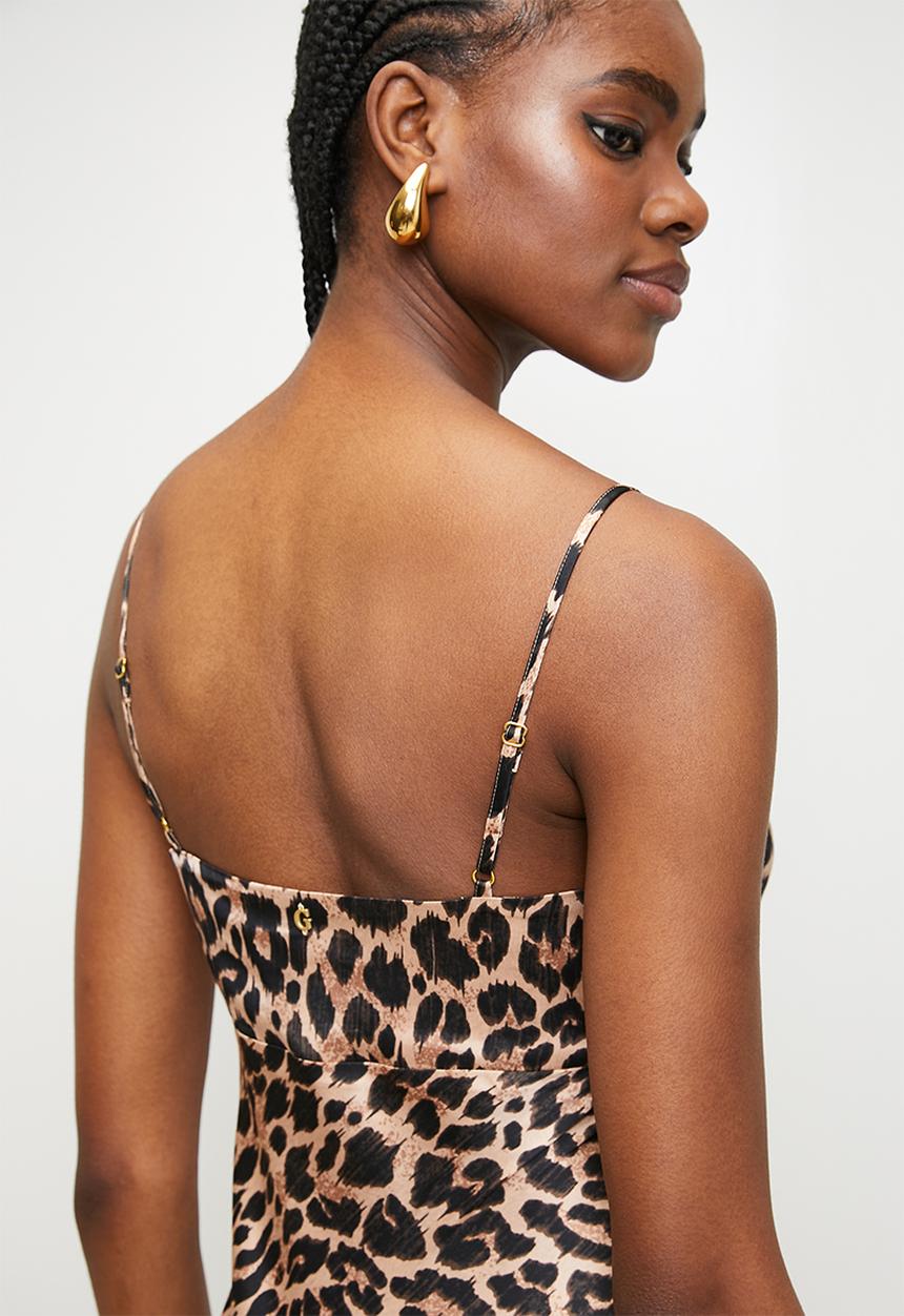GUESS - Sl Tullia Slip Dress - Feline Print