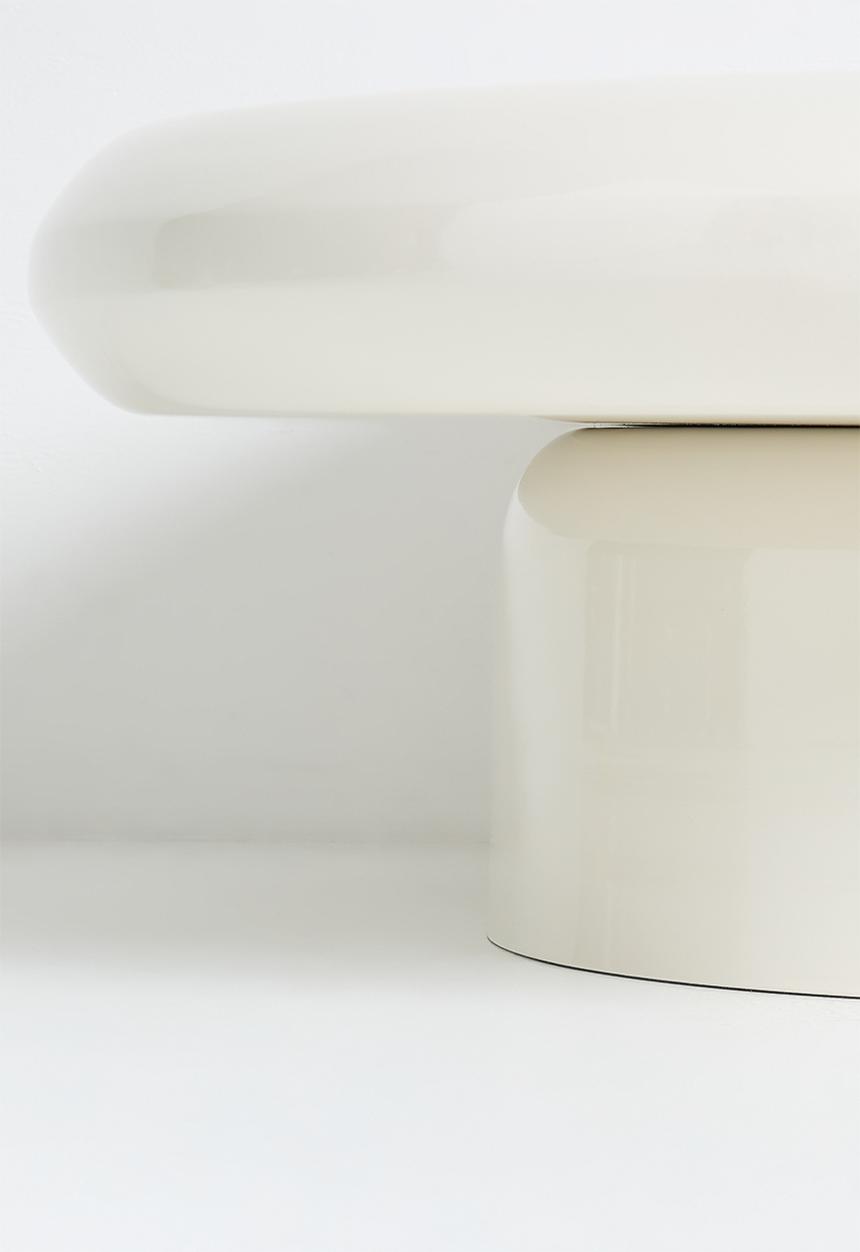 Sixth Floor - Plush glossy coffee table - almond