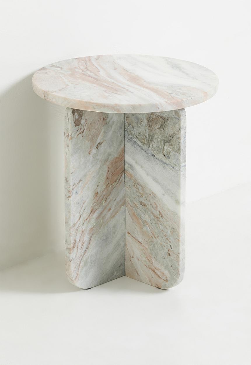 Sixth Floor - Titus Small Side Table - Chocolate Marble