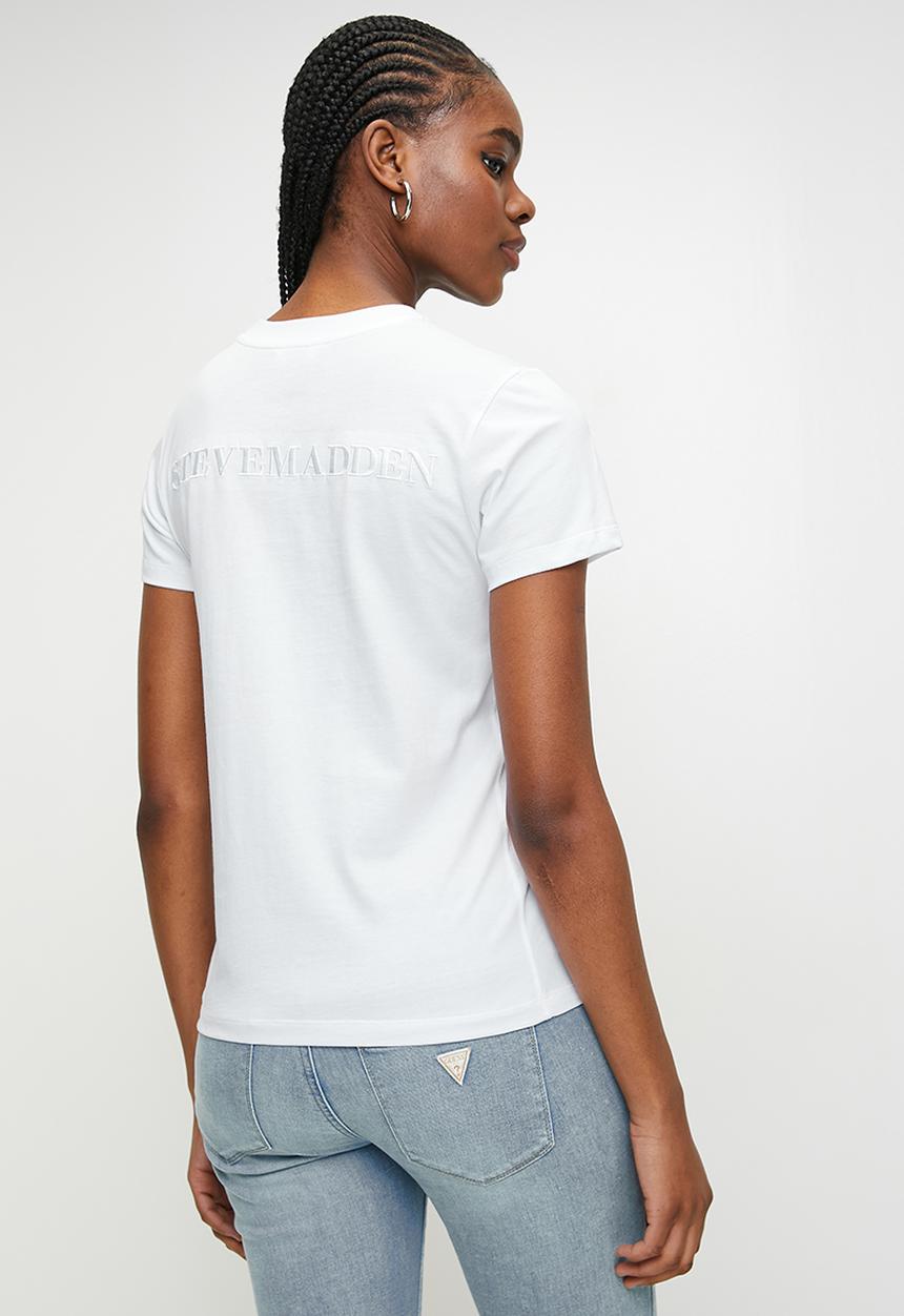 Steve Madden - Ladies rita classic crew neck t-shirt - white