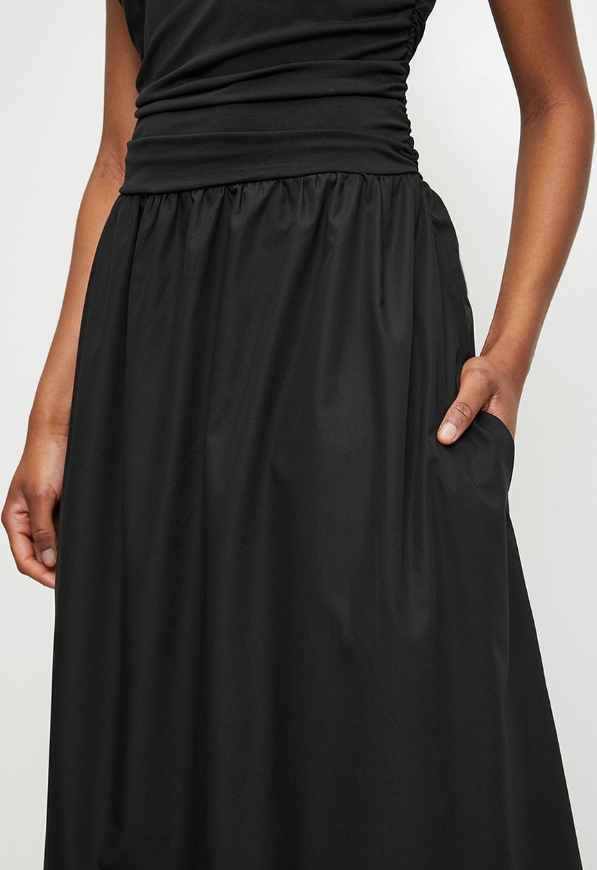 Izabel London - S/less Cowl Neck Skirt and Top - Black