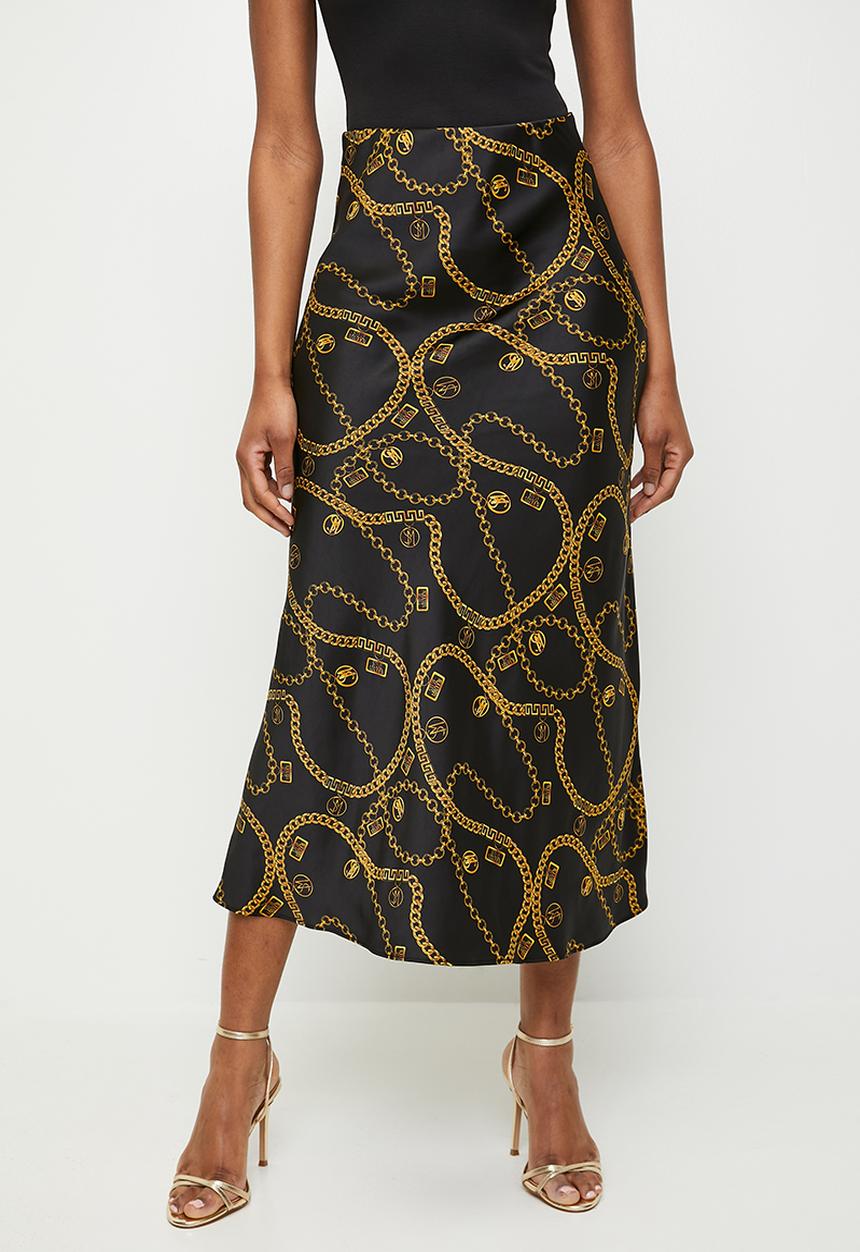 Steve Madden - Ladies asha bias midaxi skirt - black