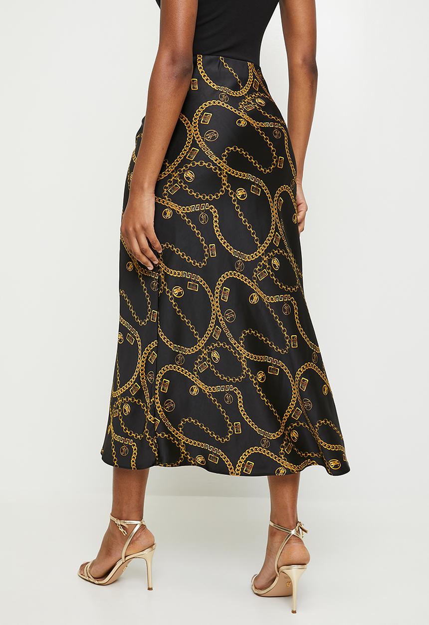 Steve Madden - Ladies asha bias midaxi skirt - black